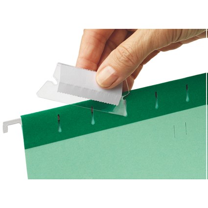 Esselte Classic Plastic Tabs & Card Inserts, 6cm, Pack of 25