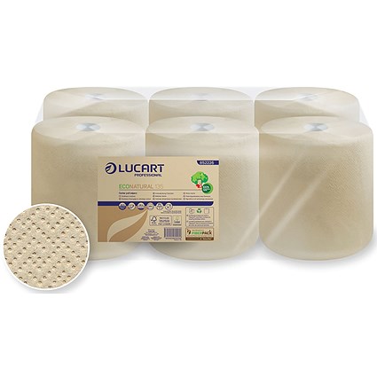 Lucart EcoNatural 135 Centrefeed Wiper Roll (Pack of 6) 852226A