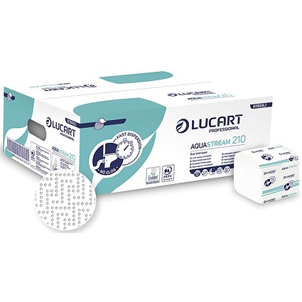Lucart Aquastream 210m Bulk Toilet Paper, Pack of 40