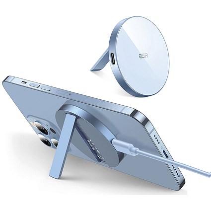 ESR HaloLock Kickstand Wireless Charger, MagSafe Compatible, Sierra Blue