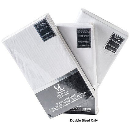 VL Percale Fitted Sheets Double (Pack of 20)
