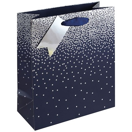 Eurowrap Gift Bag, Medium, Navy Ombre, Pack of 6