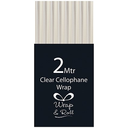 Eurowrap Cellophane Wrap Roll, 2m, Clear, Pack of 49