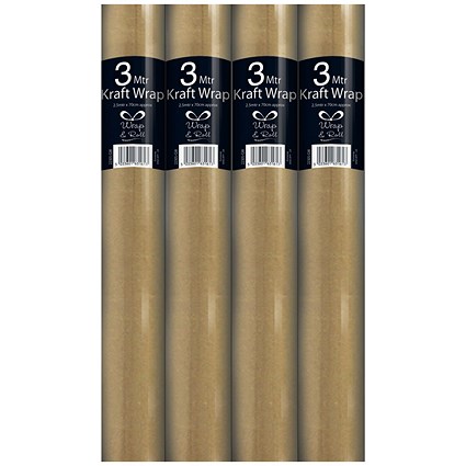 Eurowrap Plain Kraft Wrap, 60gsm, 700mm x 3m
