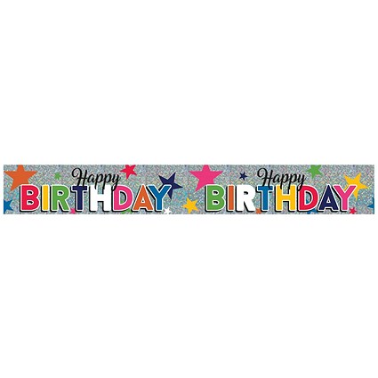 Eurowrap Happy Birthday Foil Party Banner Pack of 6
