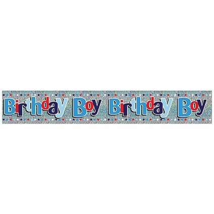 Eurowrap Happy Birthday Boy Foil Party Banner Pack of 6