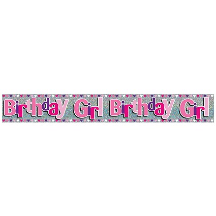 Eurowrap Happy Birthday Girl Foil Party Banner Pack of 6