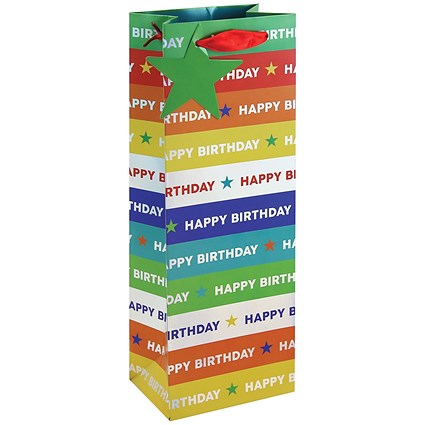 Holographic Happy Birthday Bottle Bag Pack of 12