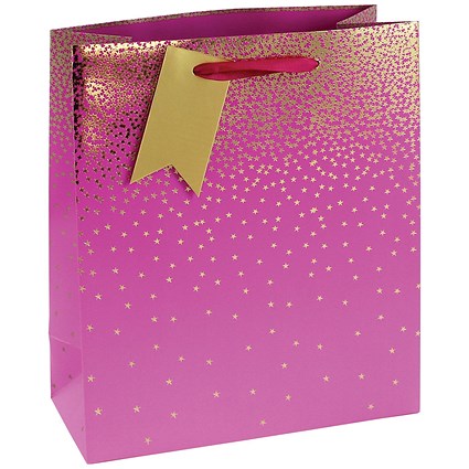 Eurowrap Ombre Gift Bag 210gsm Medium Pink Pack of 6