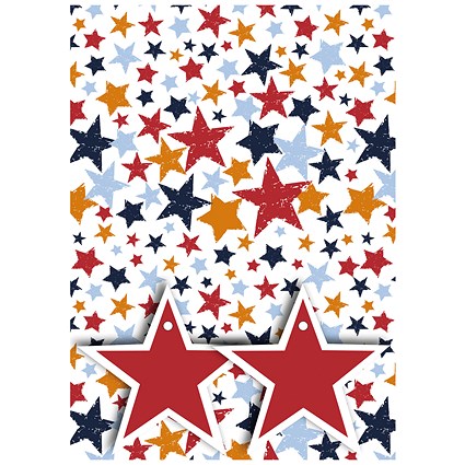 Star Print Gift Wrap and Tags (Pack of 12)