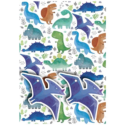 Dinosaurs Gift Wrap and Tags (Pack of 12)