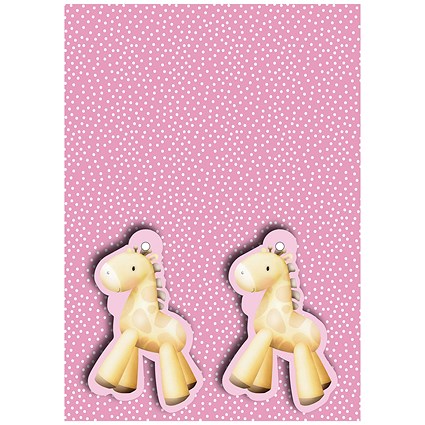 Pink Baby Giraffe Gift Wrap and Tags (Pack of 12)