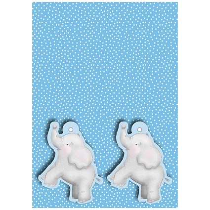 Blue Baby Elephant Gift Wrap and Tags (Pack of 12)