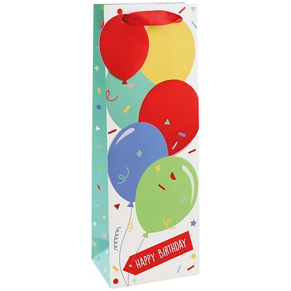 Happy Birthday Balloon Bottle Bag (Pack of 6)