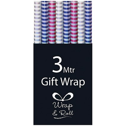 Assorted Striped Foil Gift Wrap (Pack of 36)