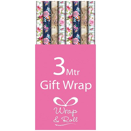 Assorted Floral Gift Wrap (Pack of 39)