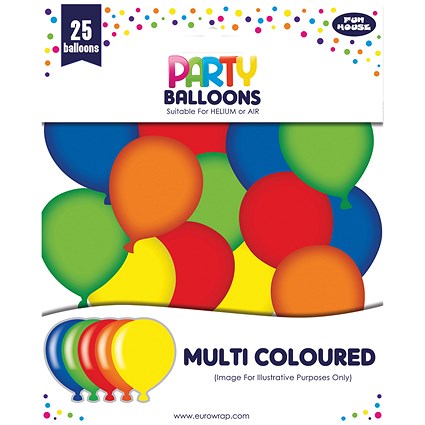 Party Balloons Multicoloured (Pack of 6)