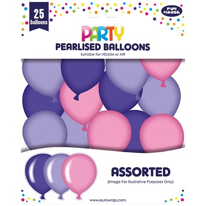Party Balloons Pink/Purple (Pack of 6)