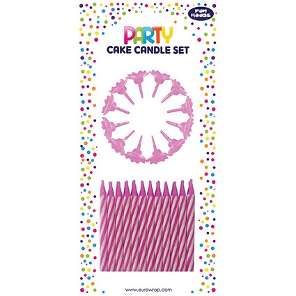 Cake Candle Set Pink (Pack of 6)