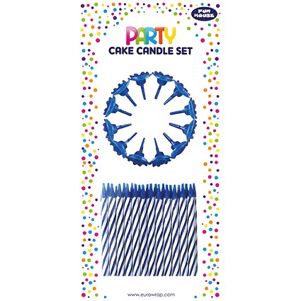 Cake Candle Set Blue (Pack of 6)