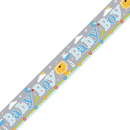 Baby Boy Banner Blue/Grey (Pack of 6)