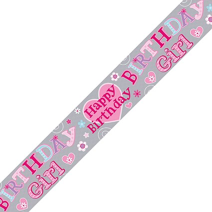 Birthday Girl Banner Pink (Pack of 6)