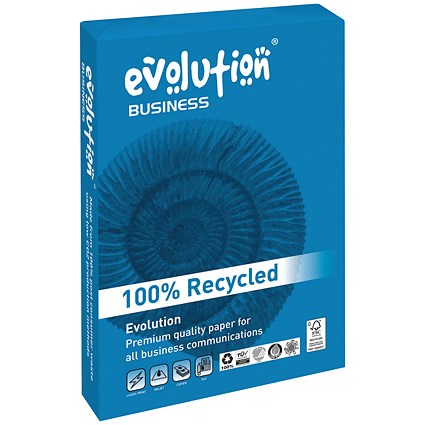 Evolution Business A4 Recycled Paper, White, 90gsm, Ream (500 Sheets)