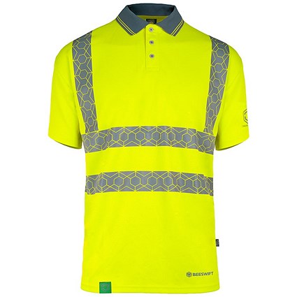 Envirowear Hi-Vis Short Sleeve Polo Shirt, Saturn Yellow, Medium