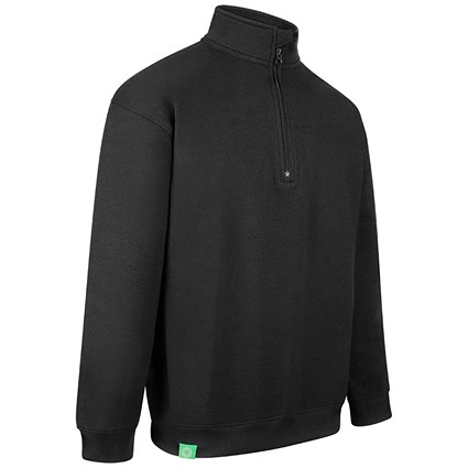 Envirowear Recyclable Quarter Zip Sweatshirt, Black, Small