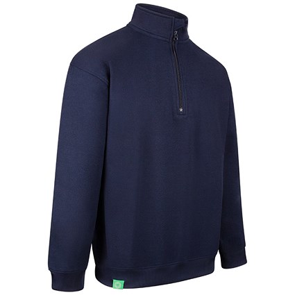 Envirowear Recyclable Quarter Zip Sweatshirt, Navy Blue, Small