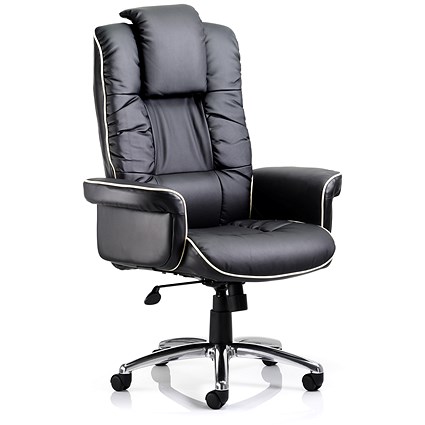 Chelsea Executive Chair, Fixed Height Arms, Black