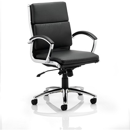 Classic Medium Back Executive Chair, Fixed Height Arms, Black