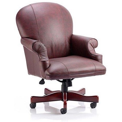 Condor Leather Executive Chair / Burgundy / Built