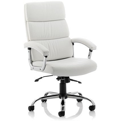 Desire Executive Chair, Fixed Height Arms, White - Delivered Built