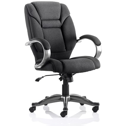 Galloway Executive Chair, Fixed Height Arms, Black - Delivered Built