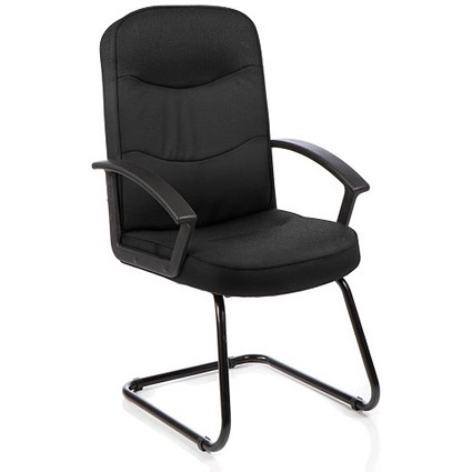 Harley Cantilever Visitor Chair, Black, Assembled
