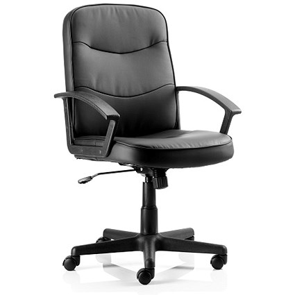 Harley Leather Executive Chair, Black, Built