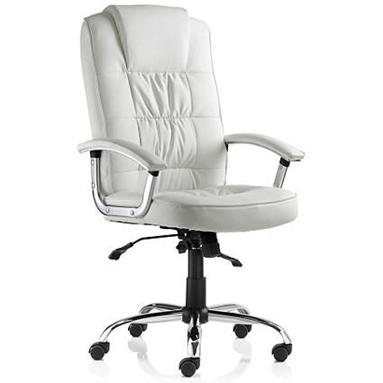 Moore Leather Deluxe Executive Chair - White