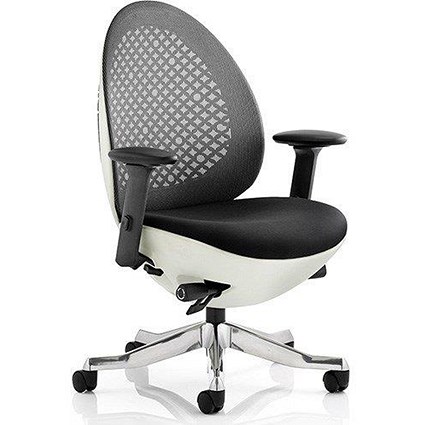 Revo Operator Chair / White Shell / Charcoal Mesh / Built