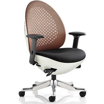 Revo Operator Chair / White Shell / Mandarin Mesh / Built