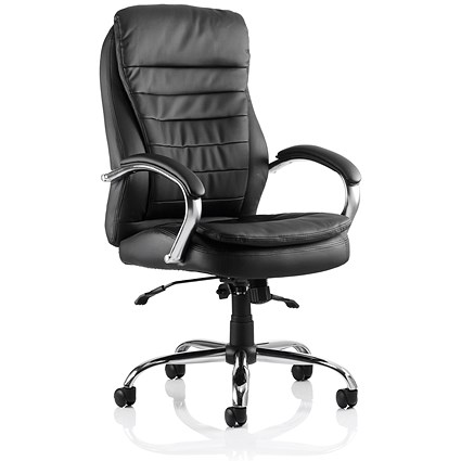 Rocky High Back Executive Chair, Fixed Height Arms, Black