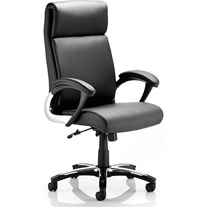 Romeo Leather Executive Folding Chair, Black, Built