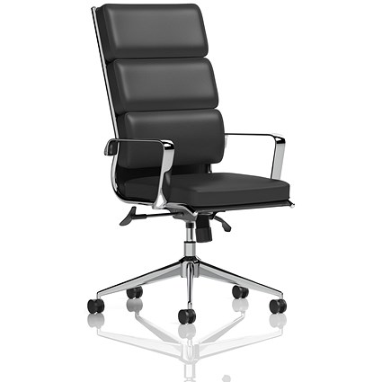 Savoy Executive Chair, Fixed Height Arms, Black