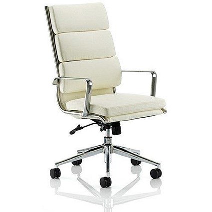 Savoy Leather Executive Chair, Ivory, Built
