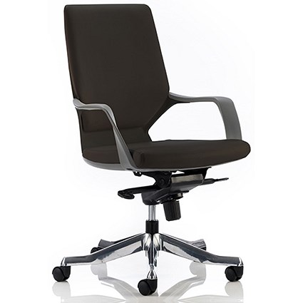Xenon Leather Executive Medium Back Chair - Black