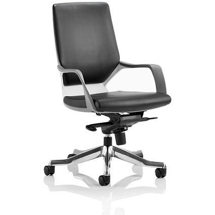 Xenon Leather Medium Back Executive Chair, Black, Assembled