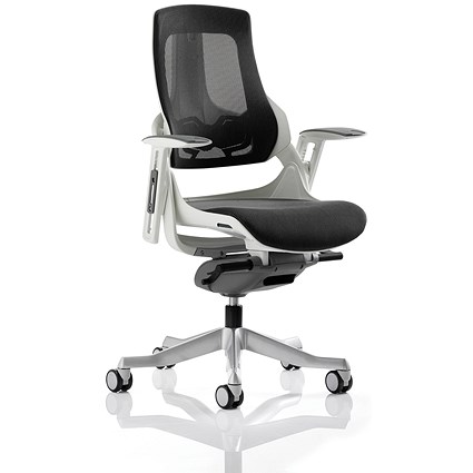 Zure Executive Mesh Chair, Height Adjustable Arms, Charcoal - Delivered Built