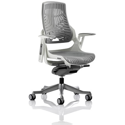 Zure Elastomer Executive Chair, Height Adjustable Arms, Grey
