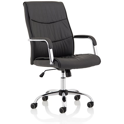 Carter Luxury Chair, Fixed Height Arms, Black