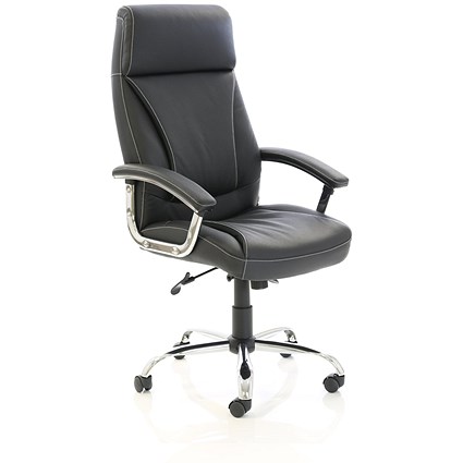 Penza Executive Chair, Fixed Height Arms, Black